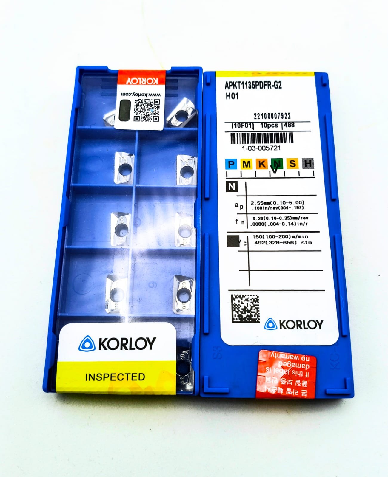 INSERTO FRESAMENTO APKT1135PDFR-G2 H01 (APLICAÇÃO ALUMÍNIO)