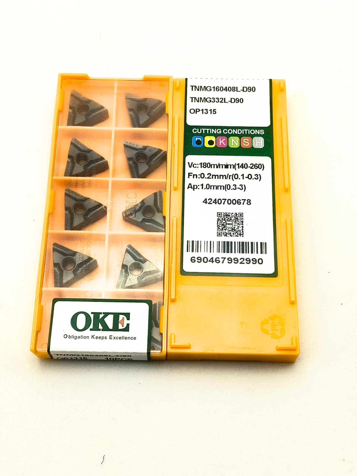 INSERTO DE METAL DURO TNMG160408L-D90 OP1315